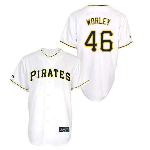 Vance Worley #46 Youth Baseball Jersey-Pittsburgh Pirates Authentic Home White Cool Base MLB Jersey